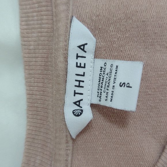 Athleta Mindset Pullover Sweatshirt, Color Mocha Latte Size SP - Picture 14 of 15